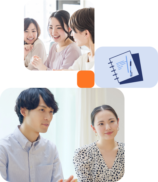 いろんな大人が体験レッスンを受けている